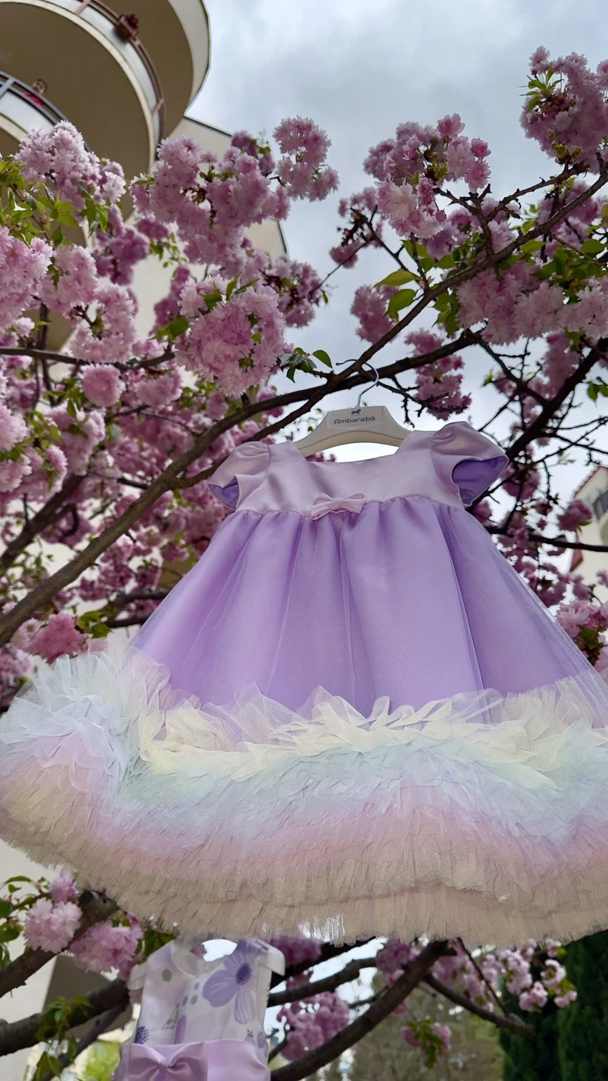 Ambaraba Lilac Ceremony Dress with Pastel Ruffle Hem