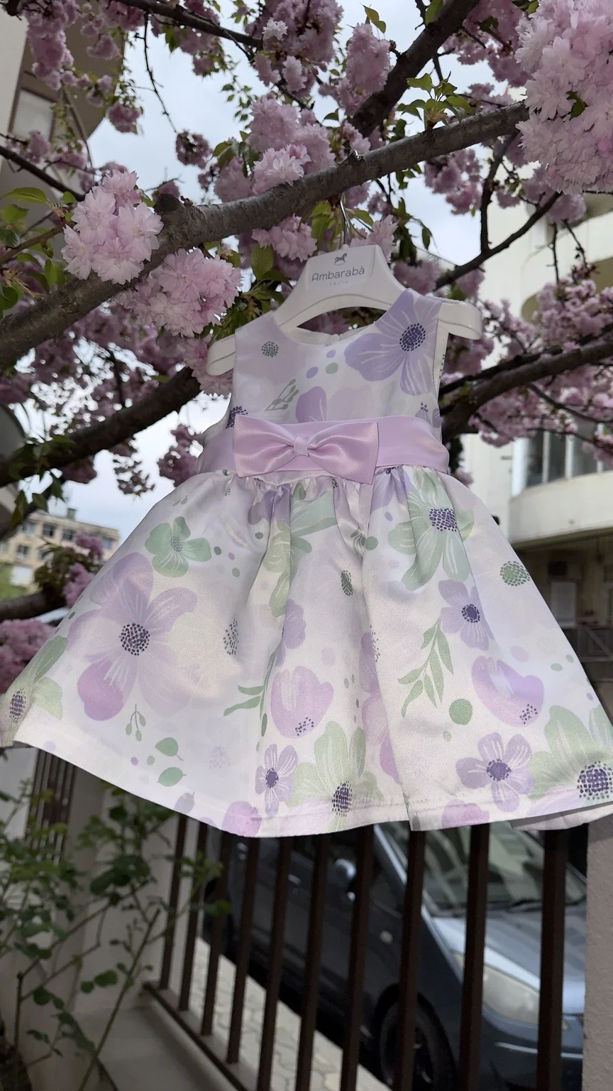 Ambaraba Lilac Floral Dress — Short Sleeve