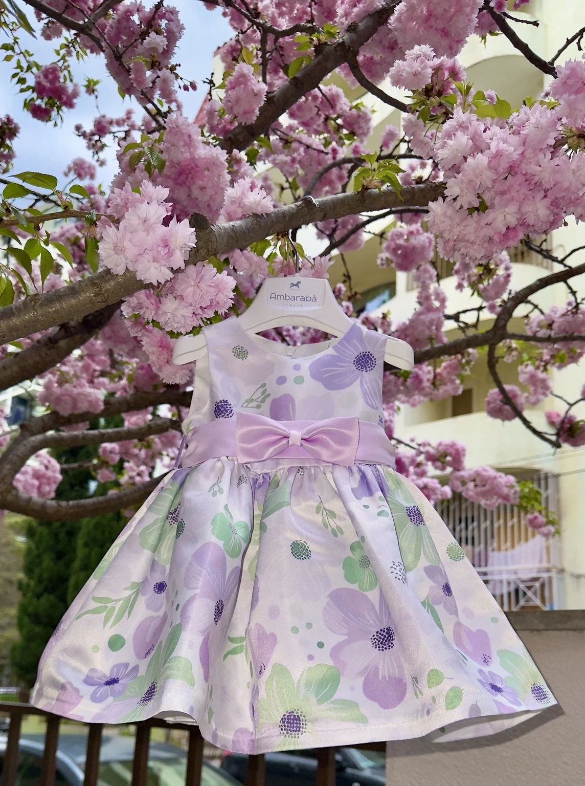 Ambaraba Lilac Floral Dress — Short Sleeve
