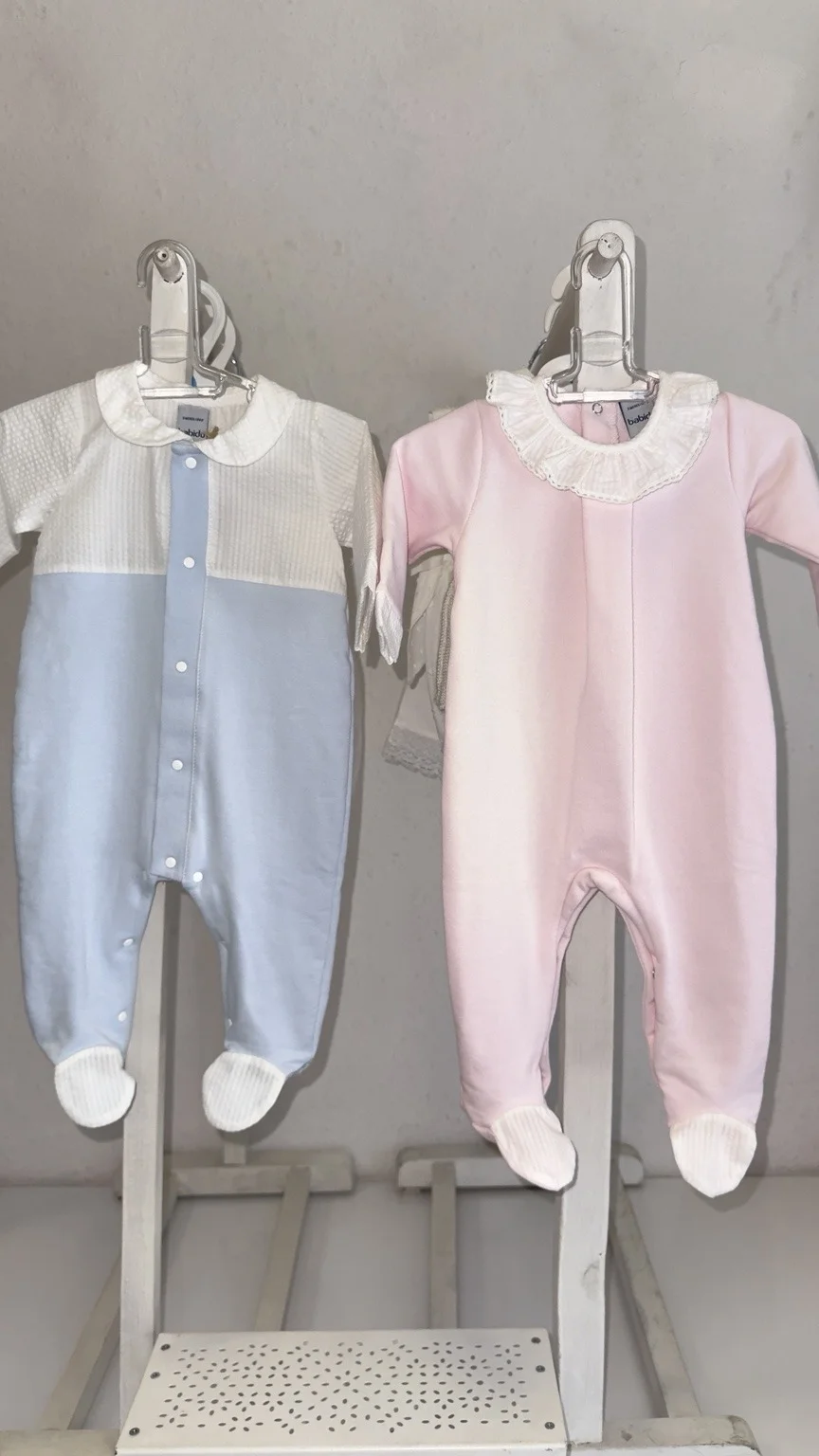 Babidu Boys’ Blue & White Cotton Babygrow