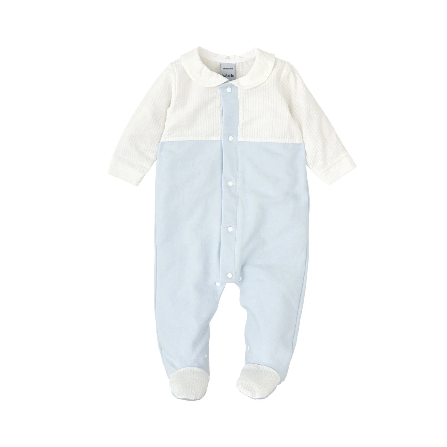 Babidu Boys’ Blue & White Cotton Babygrow
