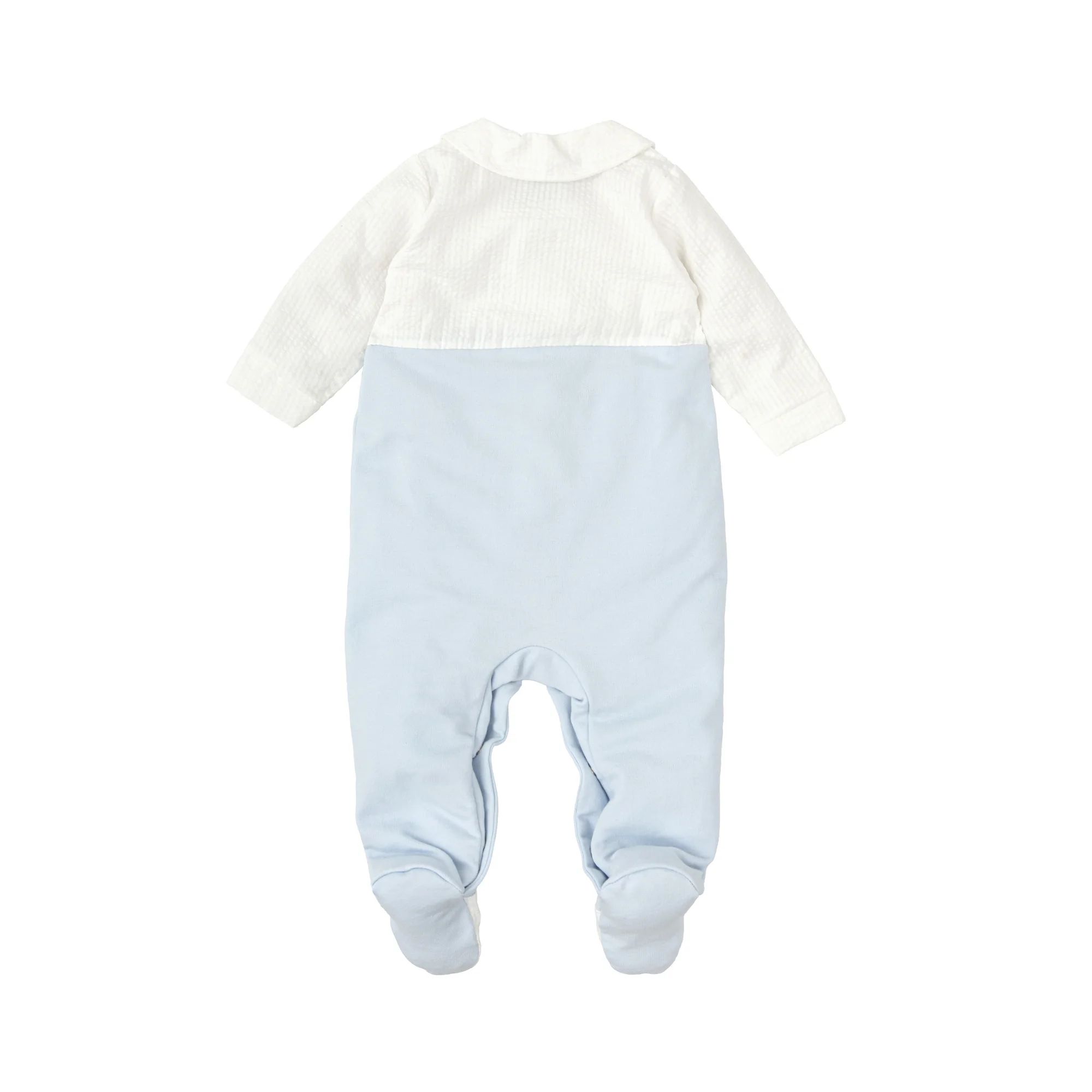 Babidu Boys’ Blue & White Cotton Babygrow