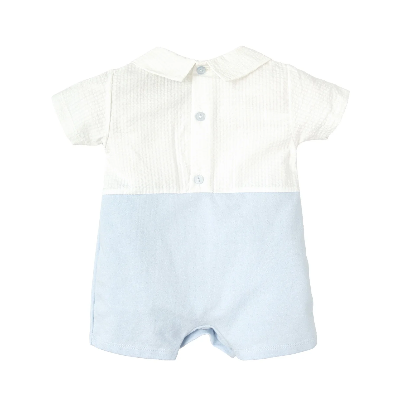 Babidu Boys’ Sky Blue & White Short Romper
