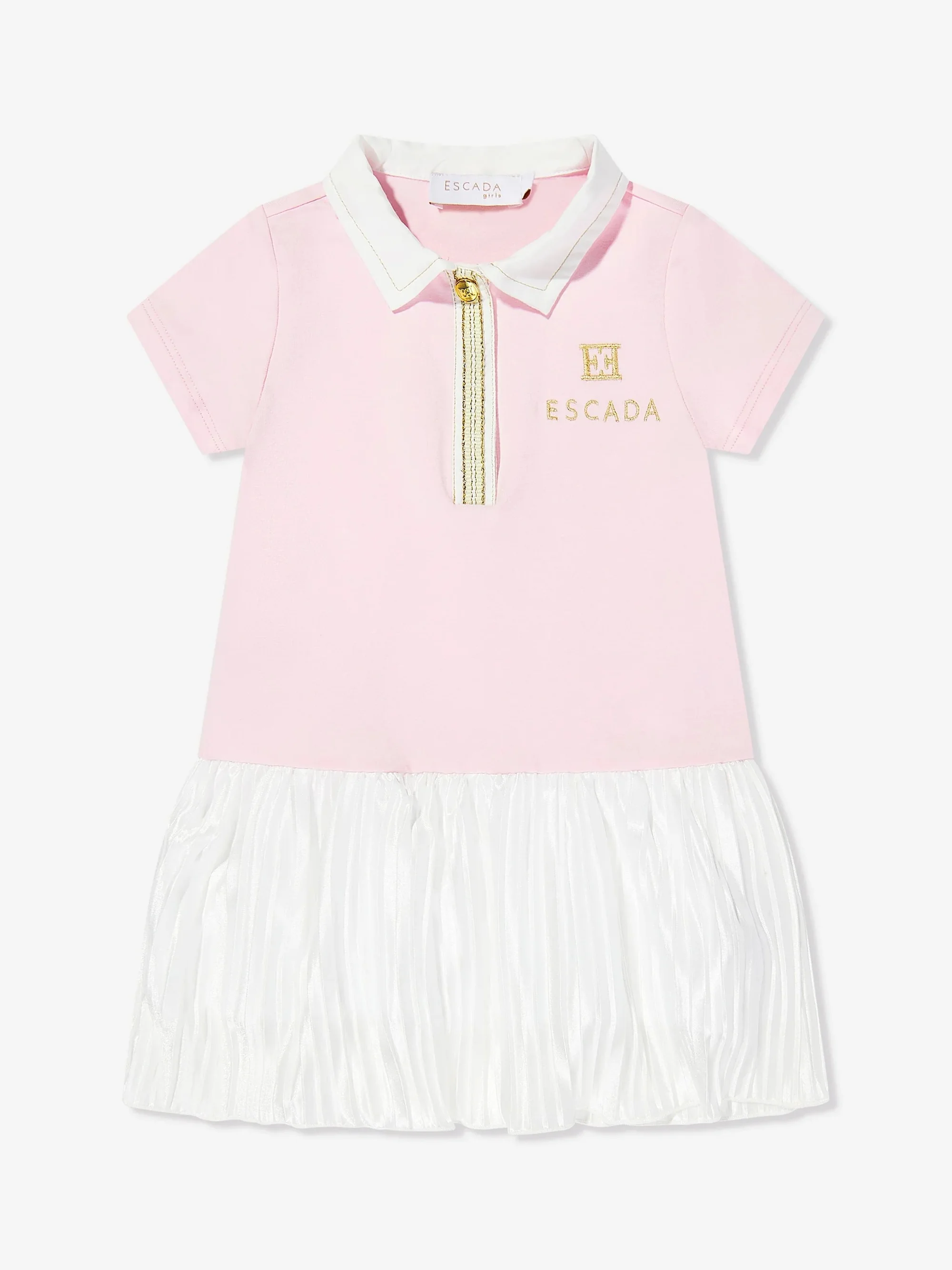 Escada Girls’ Polo Dress with Pleated Skirt