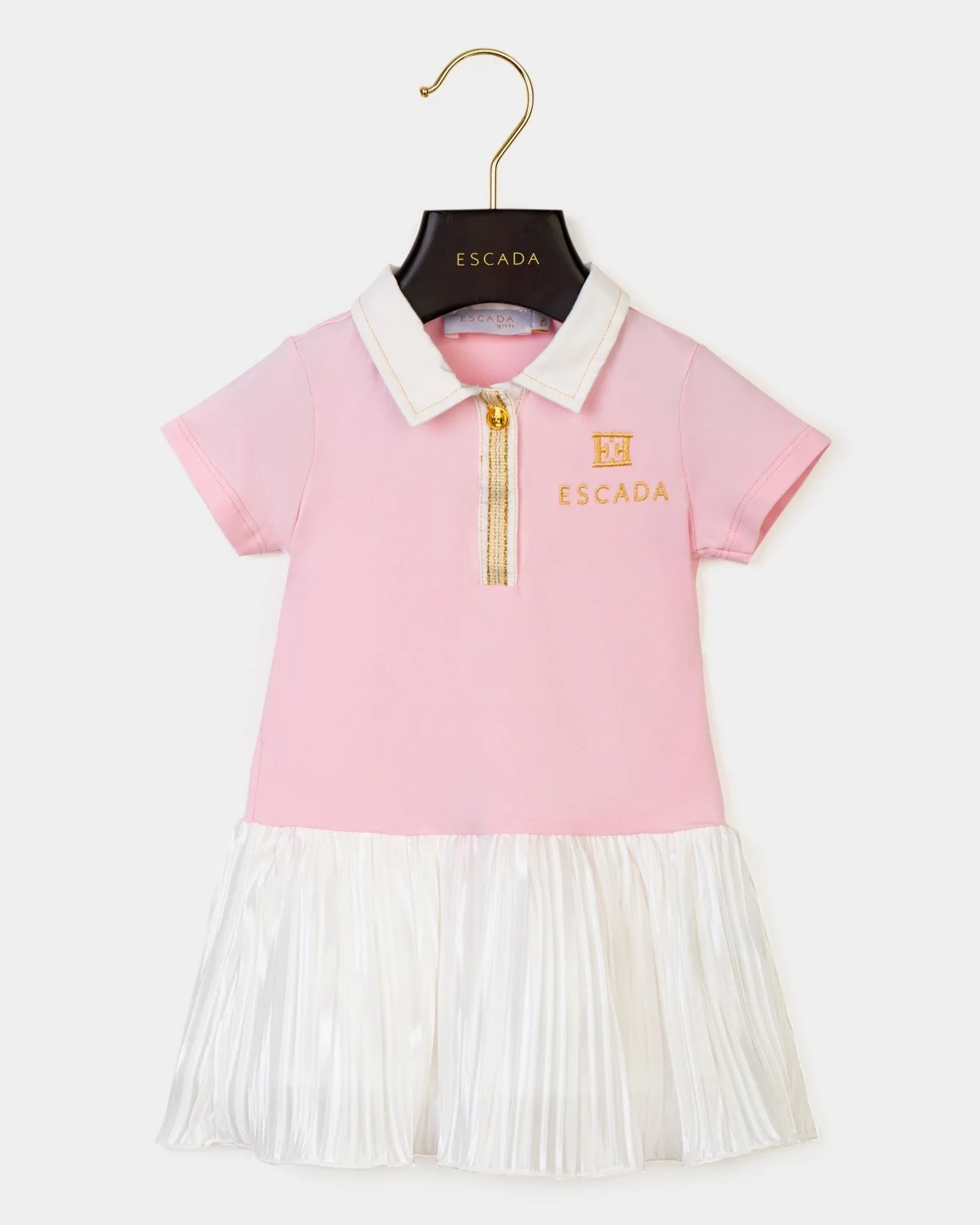 Escada Girls’ Polo Dress with Pleated Skirt