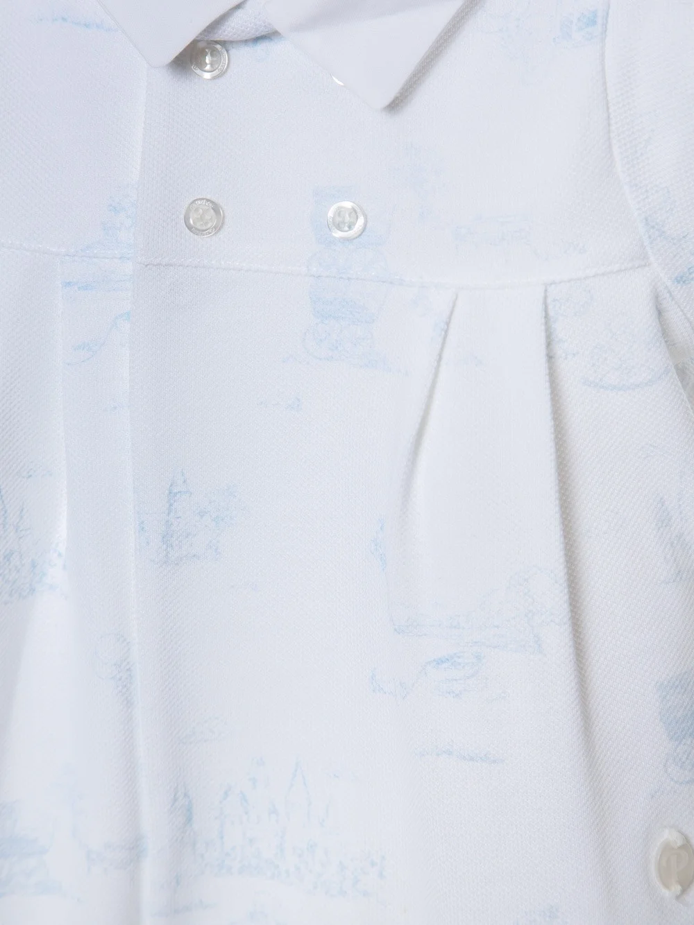 Patachou Baby Romper — Blue Toile de Jouy